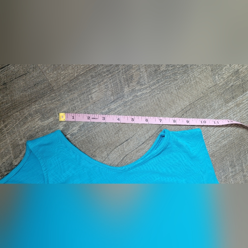 Jones New York Cold Sholder Tee Women's XL Blue w/Silver Accent Soft & Stretchy - Picture 9 of 11